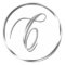 C Monogram Faux Silver Envelope Or Favour Seal