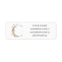C Monogram Floral Personalized