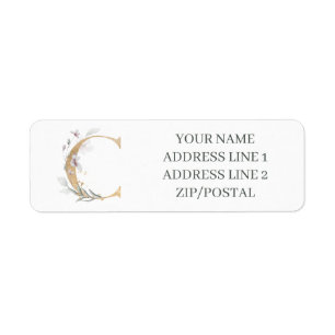 C Monogram Floral Personalized