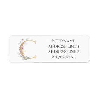 C Monogram Floral Personalized