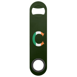 C Monogram overlaid on Irish Flag bocnt Bar Key