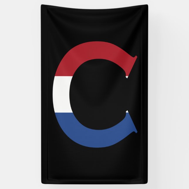 C Monogram overlaid on NLD flag on bk bnrcnt Banner (Vertical)