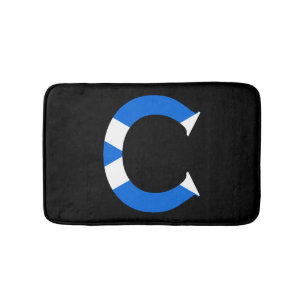 C Monogram overlaid on Scottish Flag bmcn Bath Mat