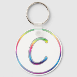 C Monogram Rainbow Keychain