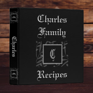 C Monogram Recipe Book Binder