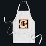 C Monogrammed Apron (tiger-stripe style)<br><div class="desc">If you like gifts with a personalized touch, consider an apron monogrammed with an initial of your name, friend or loved one's name, or organization. You can customize your product by changing the background colour or adding additional text or images. Perhaps you'll want to spell out the remainder of the...</div>