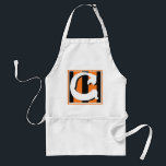 C Monogrammed Apron (tiger-stripe style)<br><div class="desc">If you like gifts with a personalized touch, consider an apron monogrammed with an initial of your name, friend or loved one's name, or organization. You can customize your product by changing the background colour or adding additional text or images. Perhaps you'll want to spell out the remainder of the...</div>