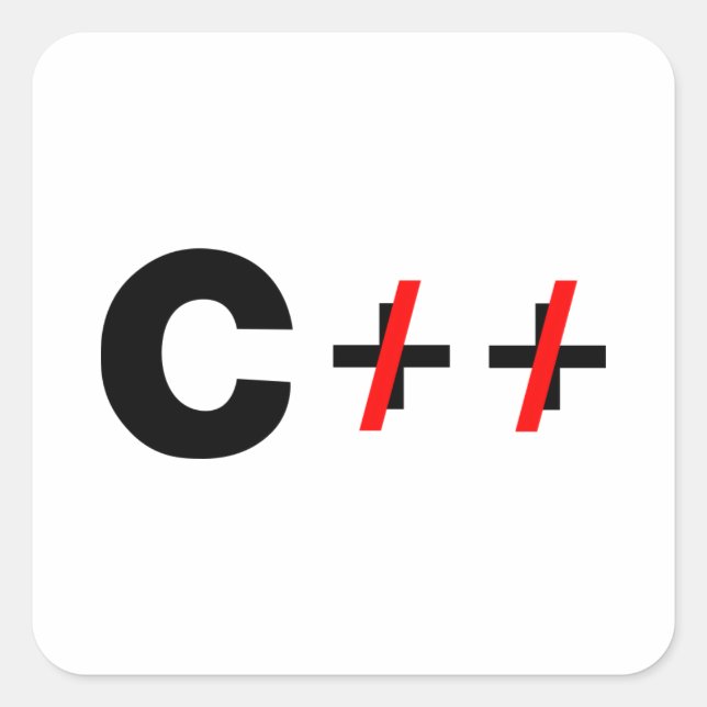 C, not C++ Square Sticker (Front)