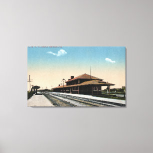 C & NW Railroad Depot Canvas Print