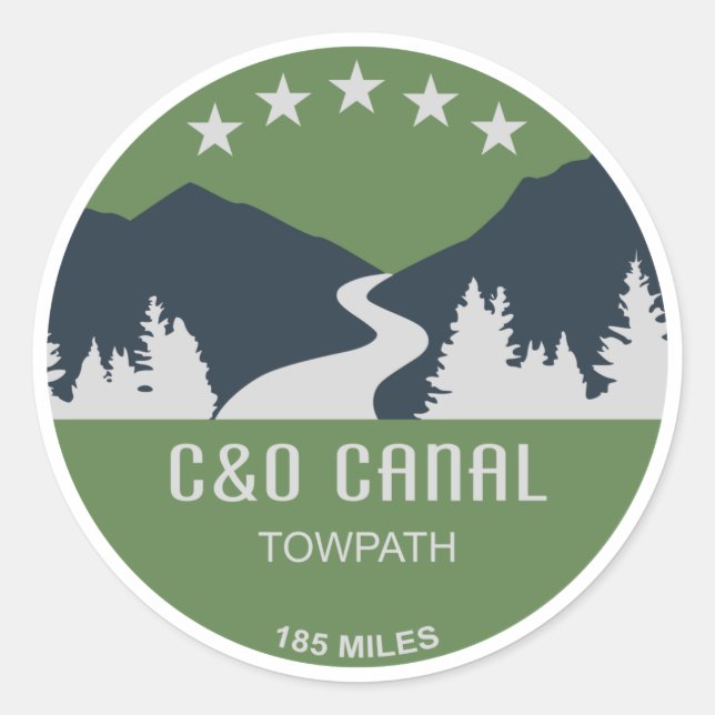 C&O Canal Towpath Classic Round Sticker (Front)