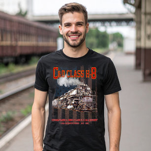 C&O Class H-8 Allegheny Locomotive - American flag T-Shirt