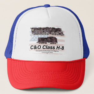 C&O Class H-8 Allegheny Locomotive - American flag Trucker Hat