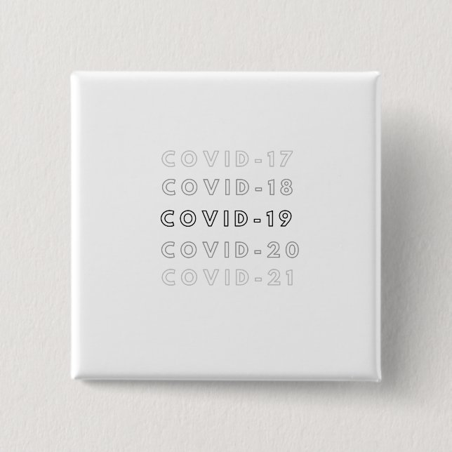 c o v i d 2 inch square button (Front)