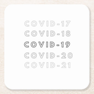 c o v i d square paper coaster