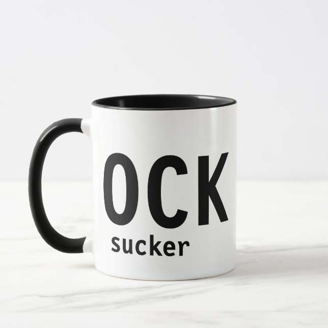 C ock Sucker Pun Funny Coffee Mug (Left)