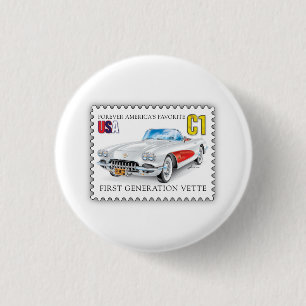 C-ONE AUTOMOBILE ART 1 INCH ROUND BUTTON