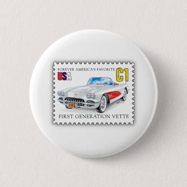C-ONE AUTOMOBILE ART 2 INCH ROUND BUTTON (Front)