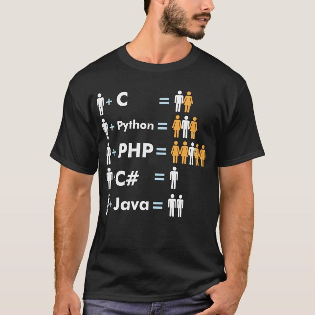 C Python Php Java Programmer Coding T-Shirt (Front)