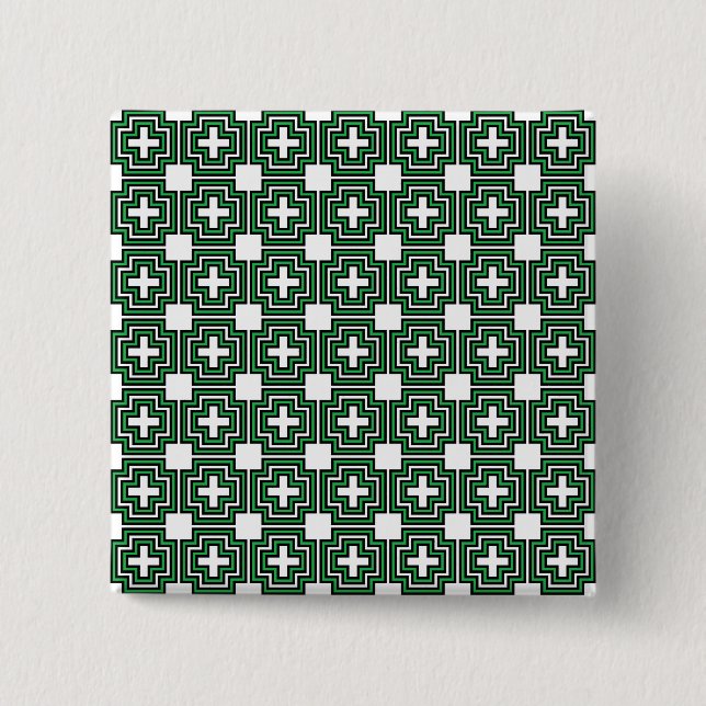C&S Green 2 Inch Square Button (Front)