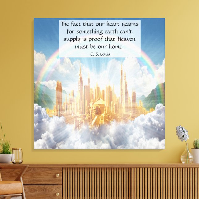 C S Lewis Quote Canvas Print (Insitu(LivingRoom))