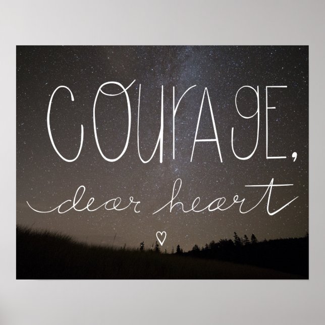 C.S. Lewis Quote "Courage, Dear Heart" home decor (Front)