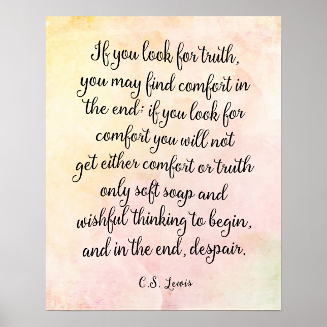 C.S. Lewis Truth Quote Art Print (Front)