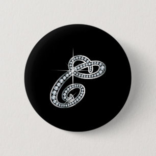 C Script "Diamond Bling" 2 Inch Round Button