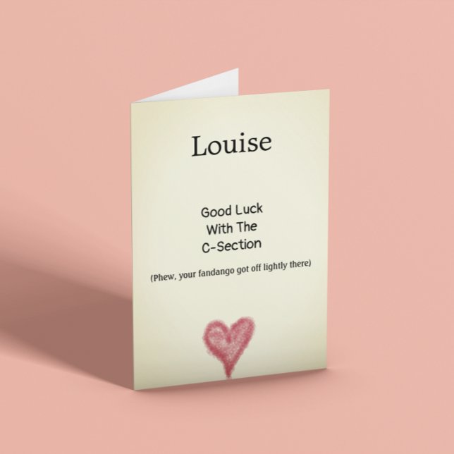C-Section Good Luck Funny Customizable Card (Creator Uploaded)