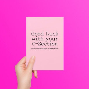 C-Section Good Luck Funny Customizable Postcard