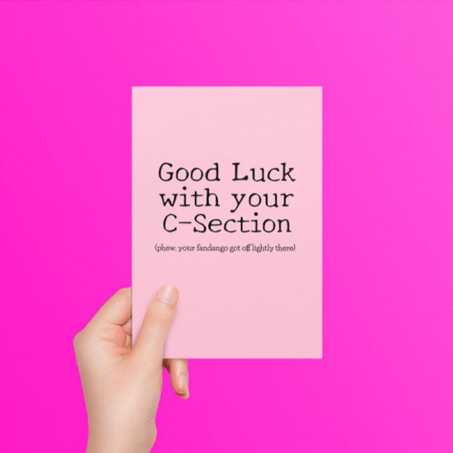 C-Section Good Luck Funny Customizable Postcard (Creator Uploaded)