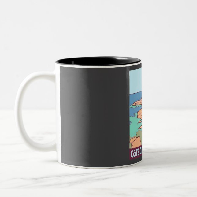 C�te de Granit Rose � France  Two-Tone Coffee Mug (Left)