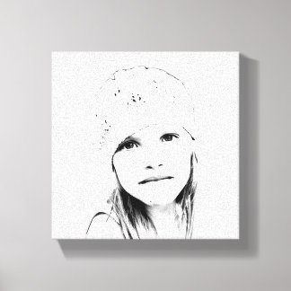 C Vector in Black and White Canvas Print