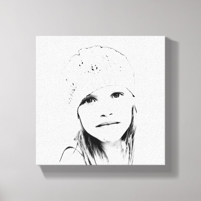 C Vector in Black and White Canvas Print (Front)