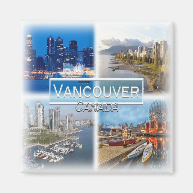 CA0032 America, Canada, Vancouver, Skyline Fridge  Magnet (Front)