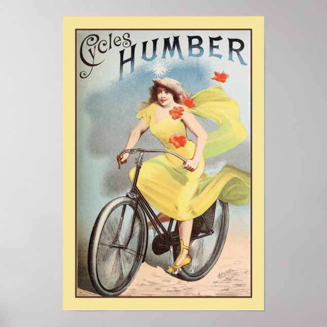 ca 1890 Vintage Cycles Bicyles Ad Humber Poster (Front)