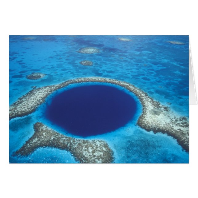 CA, Belize. Aerial view of Blue Hole (diameter (Front Horizontal)