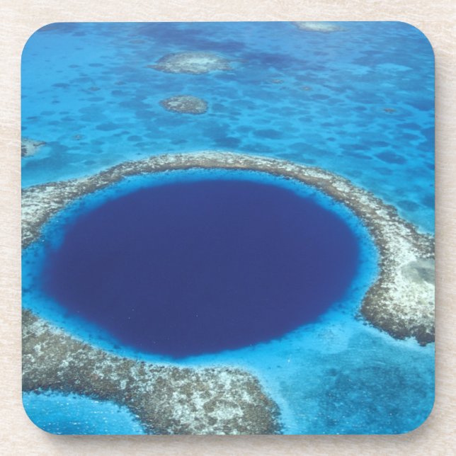 CA, Belize. Aerial view of Blue Hole (diameter Coaster (Front)