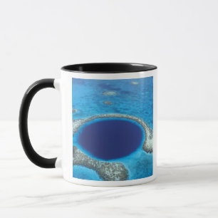 CA, Belize. Aerial view of Blue Hole (diameter Mug