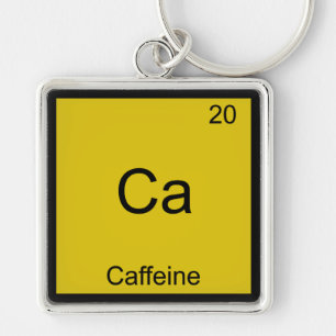 Ca - Caffeine Funny Chemistry Element Symbol Tee Keychain