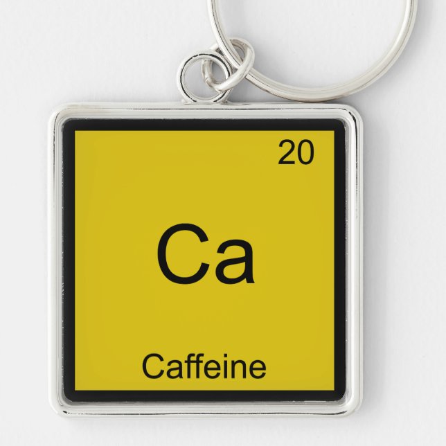 Ca - Caffeine Funny Chemistry Element Symbol Tee Keychain (Front)