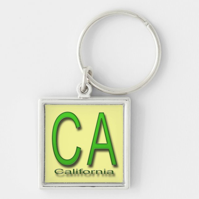 CA California green Keychain (Front)