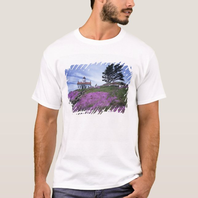 CA, Crescent City, Battery Point lighthouse with T-Shirt (Front)