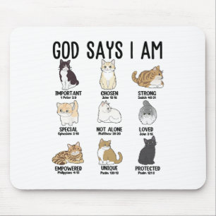 Ca God Says I Am Cute Jesus Women Teen Girl Christ Mouse Pad