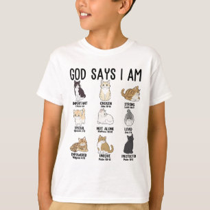 Ca God Says I Am Cute Jesus Women Teen Girl Christ T-Shirt