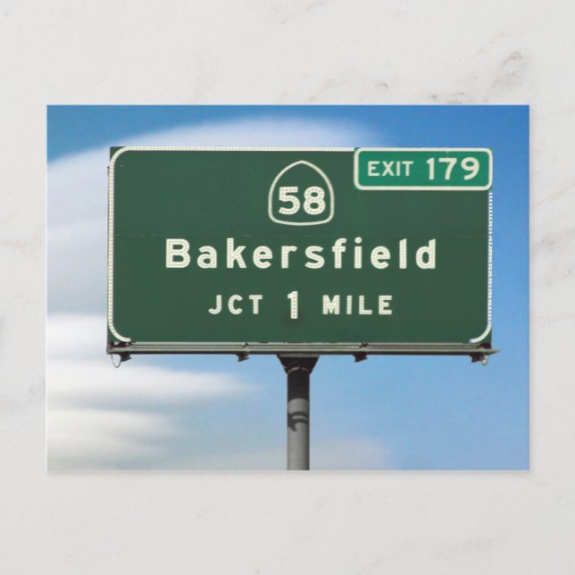 CA Highway 58 Bakersfield Junction Postcard (Front)