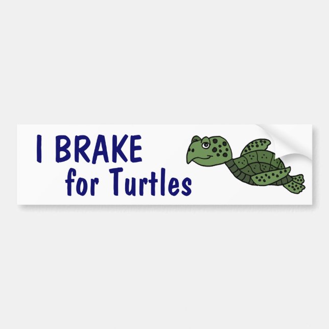 CA- I Brake for Turtles Bumper Sticker (Front)