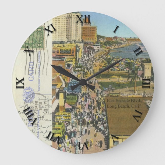 CA - Long Beach, Californie Horloge postale - 1938 (Recto)