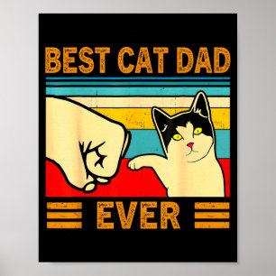 Ca Men Best Cat Dad Ever Funny Cat Lover Gift Poster