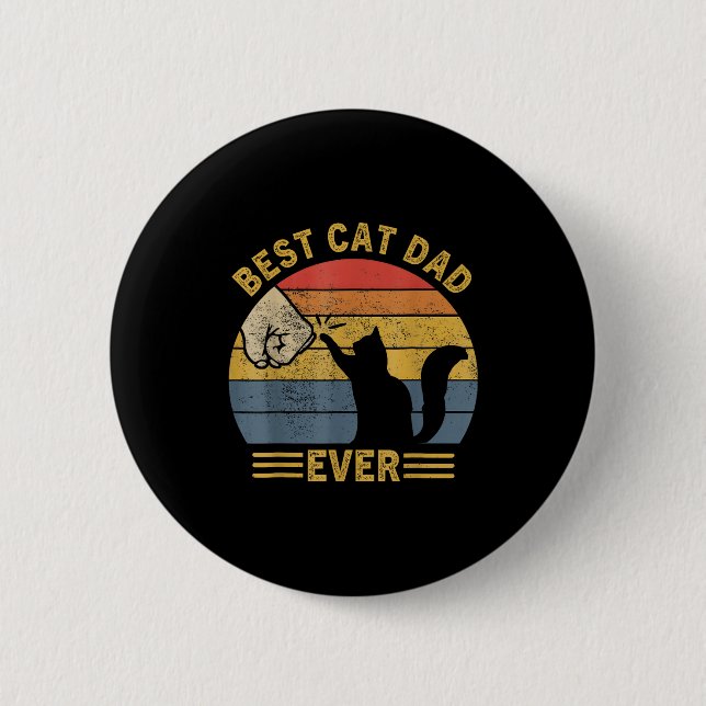 Ca Men Cat Dad Ever Funny Cat Lover Gift  2 Inch Round Button (Front)