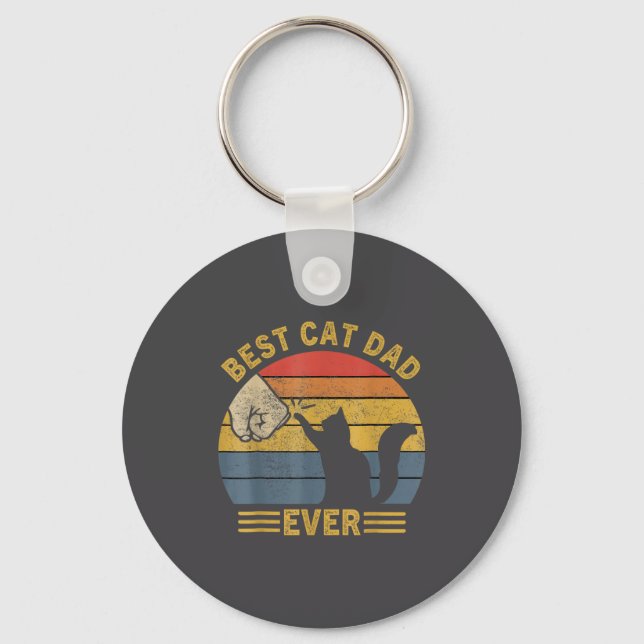 Ca Men Cat Dad Ever Funny Cat Lover Gift  Keychain (Front)